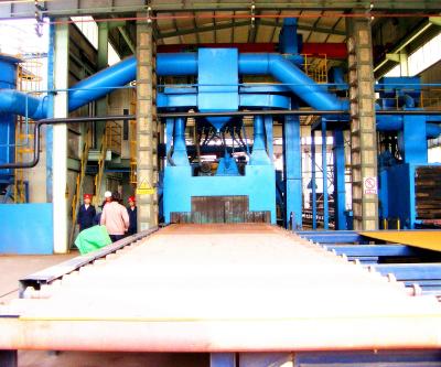 China Building Material Shops H Beam Rust Remove Steel Plate Shot Blasting Machine for sale