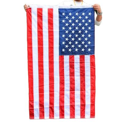 China Star Stitched 3x5 Ft 210D USA Factory Direct FLYING Stripes Embroidered Nylon Flag With High Quality for sale