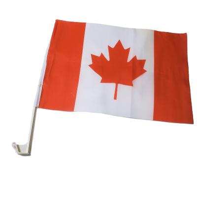 China 100% Canada Flag Polyester Car Hot Selling Silk Screen Printing Canadian Flag Material Car Window, Digital Printing National Flag, Promotion 12x18in for sale