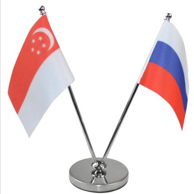 China Stability Color Custom Desktop Strong Flagpoles Mini Desk Flag For Table for sale