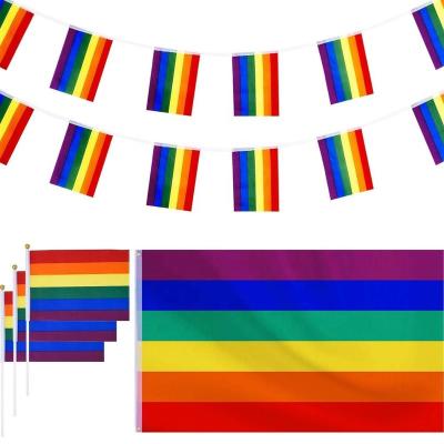 China Custom Cheap Giant Celebrations Gay Pride 7 Colors LGBT Flag Bunting for sale