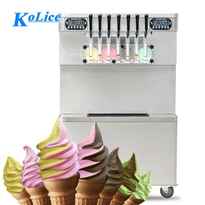 China Snack Factory 7 Flavors Noodle Chunks Squash Floor Prechilling Soft Serve Ice Creammachine Maker Yogurt Ice Cream Machine for sale