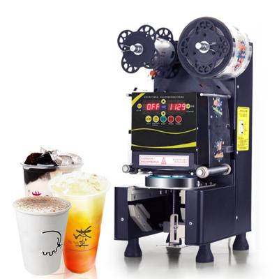 China Free shipping food to North America boba tea milk coffee paper cup sealing machine /Cup sealer tea sealing machine/boba milk for sale