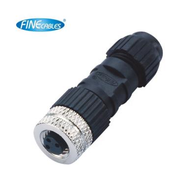 China Finecables Field Wirable Automotive Industrial Assembly IP65 Waterproof 3/4/6/8p Solder M8 Electrical Male Connector For Signal for sale