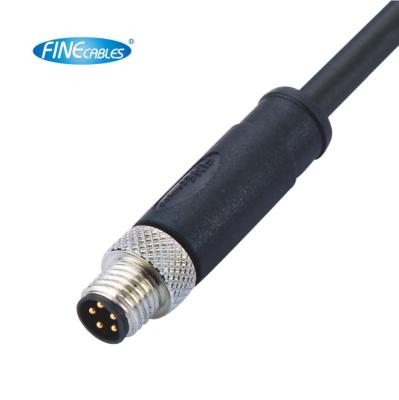 China IP67 Power Bulkhead M8 Directly Molded Cable Plug 3P / 4P / 5P Electrical Outlet For Signal for sale