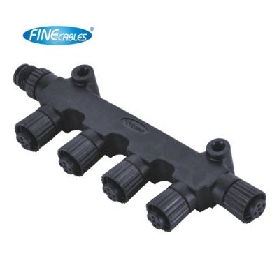 China Waterproof Automotive Plastic IP67/68 6T Micro Splitter Male To Marine/Industrial Automation NMEA M12 A Code 5p Female Connector for sale