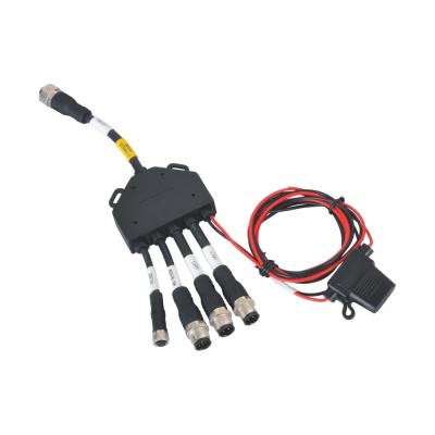 China Automotive Custom M12/M5/M8 Y Cable Splitter Wiring Assembly 1 To 6 Wire Connector for sale