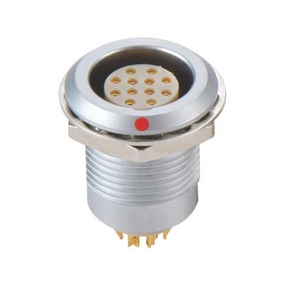 China Automotive Panel Mount Series Precision 0B/1B/2B/3B Size Multipin Circular Push Pull Female Connector With PEEK Insulator for sale