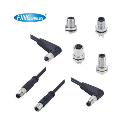 China Power Finecables IP67 Waterproof TPU Over Molded Circular Connector 3pins M5 Connectors for sale