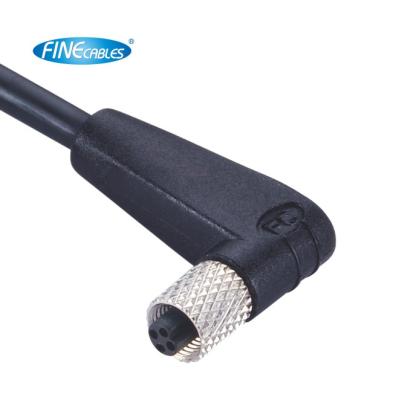 China Automotive IP67 IP69K Molded Cable Waterproof Circular Angled 3P/4P M5 Electrical Connector for sale