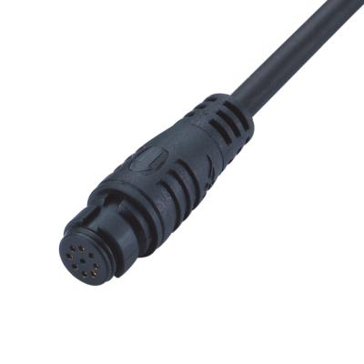 China M10 Power Male Molded Snap In Type 5pin 9in Straight Cable Connector For Automotive / Industrial Automation for sale