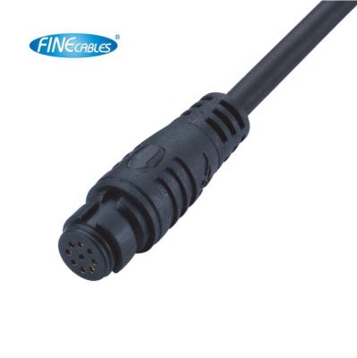 China 5 Pin Automotive Industrial Straight Female Snap In Type Waterproof M10 Connector With Cables for sale