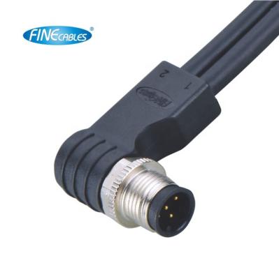 China Industrial M12 Automotive Finecables Cast Right Angle 2 Cable Connector Female Plug for sale