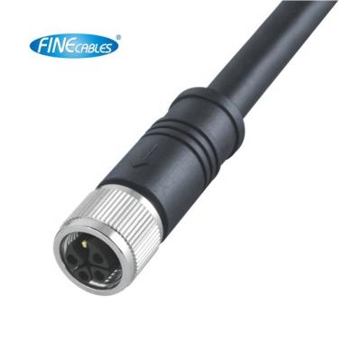 China Power CE Approved Waterproof L Coding Molded Cable Female 5 Pin Power Straight M12 Connector for sale