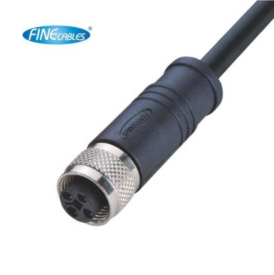 China Power/Agricultural Machinery Finecables M12 T Female Protected Waterproof Coding IP67 to Waterproof Molded Cable Directly 4 Pin Connector for Signal for sale