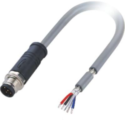 China New design automotive device PUR net PVC cables waterproof IP67 5pin M12 A code 5pin male connector for network for sale