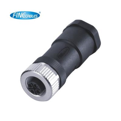 China IP67 3/4pin Field Wirable Assembly Automotive CE Approved Female Waterproof Screw S Code M12 Common Connector for sale