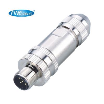 China Waterproof Male Power Field Wirable Assembly Shielded M12 Screw Joint Connector For Machine Automation for sale