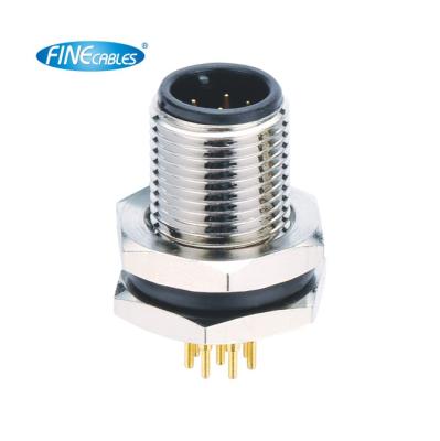 China Finecables IP67 Waterproof IP67 Front Fastened Male Machine Automation/PCB M12 Pin 3/4/5/8/12/17pin Panel Mount Circular Connector Sensor Application for sale