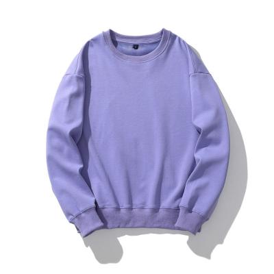 China High Quality Anti-wrinkle OEM Pullover Plain Dyed Plush White Jogger Crewneck White Cotton Crewneck Hoodie Custom Sweatshirt for Wholesale for sale