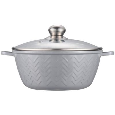 China Sustainable New Design Aluminum Die Cast Non Stick Casserole With Lid for sale