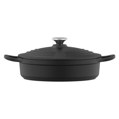 China Sustainable Insulated Casserole Food Aluminum Hot Pot Food Heater Shallow Pot for sale