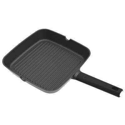 China General Use for Gas and Induction Cooker Pan Grill Pan Double Grill Nonstick Frying Pan for sale