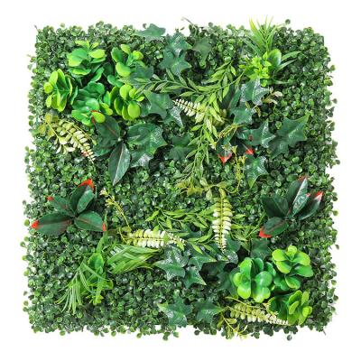 China Garden Backdrop Decorative Simulated Sun Proof Flowers Milan Plant Wall for sale