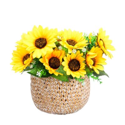 China Decorative Realistic Artificial Flowers Wedding Arrangement Simulation Sunflower for sale