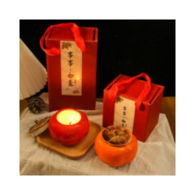 China Safe Home Decoration Supplies Diy Aroma Candle Gift Box Persimmon Jar for sale