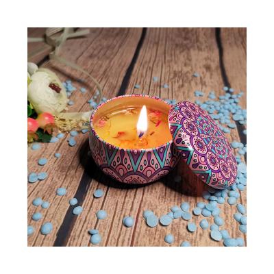 China Weddings Home Decoration Supplies Soy Wax Dried Flower Scented Candle for sale