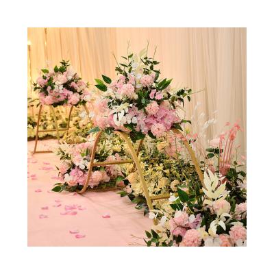 China Wedding Road Leading Flowers Wedding T Stage Welcome Area Stand Decorative Flower Ball for sale