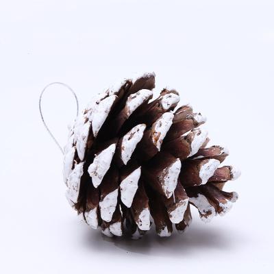 China Christmas  Decorations Pine Cone Charm Christmas Tree Decoration 6-7cm Natural Snowflake Wooden Pine Cones 6pcs/Pack for sale