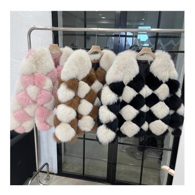 China 2022 New Fashionable Anti-wrinkle Real Fur Fur Jacket Wholesale Warm Fox Fur Coat For Women Winter Custom for sale