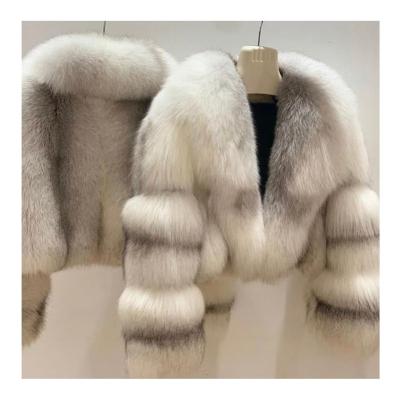 China 2021 Luxury Woman Natural Fluffy Skin Winter Real Fox Real Fox Fur Jacket Full White Fur Coat For Ladies for sale