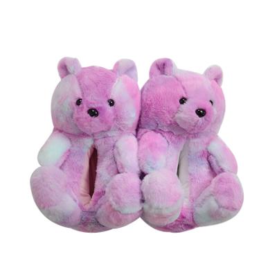 China Fashion Trend Teady Bear Slippers Adults Kids Animal Shaped Teddy Bear Plush Home Indoor Slippers Multicolor for sale