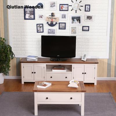 China KD New Model Wooden TV Showcase And Low Price Easy Assembling Stand Furniture TV Tables for sale