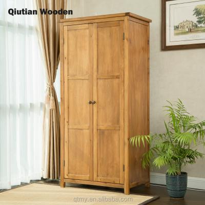 China KD Solid Wood 2 Doors Easy Assembling Wardrobe Bedroom Furniture Europe Style for sale