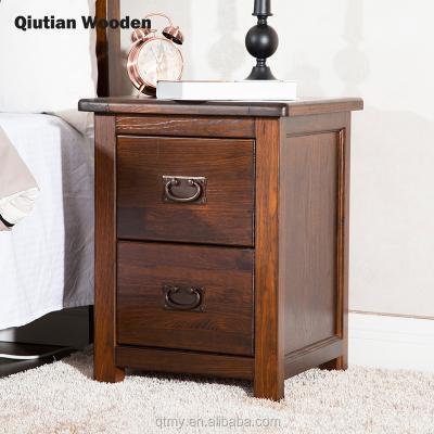 China KD Easy Assembling Solid Wood Bedroom Cabinets Bedside Tables America Nightstand Storage Furniture Retro for sale