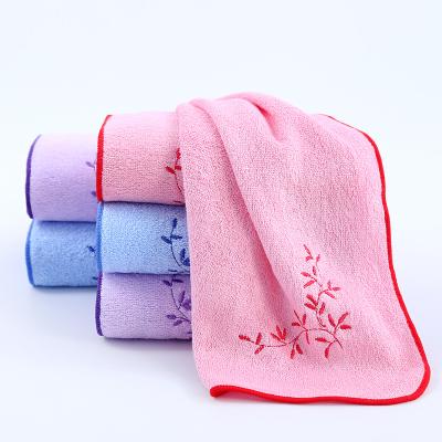 China Sustainable High-pile Bamboo Fibril Thickened Printed Towel Face Towel Fluffy Soft Hand Towel for sale