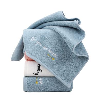 China Customized Sustainable Luxury Face Towel Washcloth Home 100% Cotton Embroidered Face Towel for sale