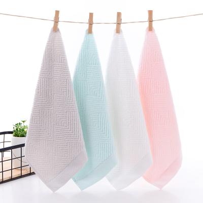 China High Quality Simple Sustainable Towel 34*34 Square Towel Kindergarten Baby Wash Face Towel Bamboo Hand Towel for sale