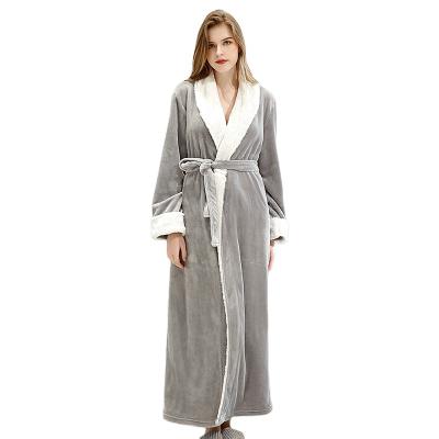 China Thermal Lengthen And Increase More Fleece Autumn And Winter Home Service Flannel Lovers Flannel Nightgown for sale