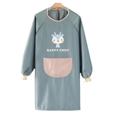 China Wholesale Cartoon Kitchen Apron Long Sleeve Apron Cartoon Deer Cooking Aprons for sale