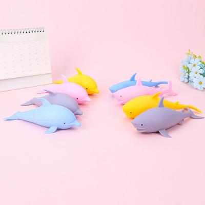 China Cute Children's Cartoon Toy Dolphin Flour Ball TPR Music Decompression Material Kneading Toy for sale