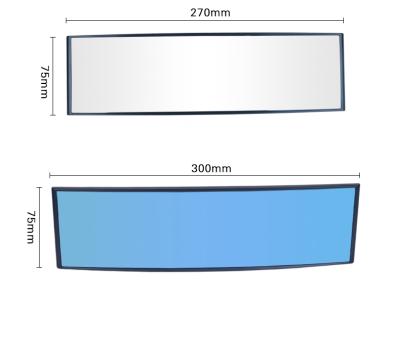 China Interior Curved Car HD Wide Angle Car Mirror Blue And White Easy Installation 270*75MM for sale