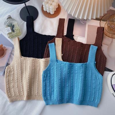 China Wholesale Custom Women's Breathable Sweaters Spring Knitwear Ladies Camisole Vintage Singlet Women's Tank Top Sweater Vest for sale