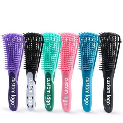 China Custom Logo Women Hair Brushes Curly Detangling Paddle Wet Dry Thick Thick Straight Hair Brush for Afro American African Hair Textured for sale