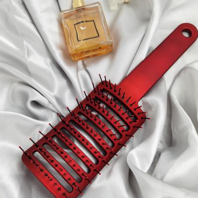 China Custom Big Curvedwide Tooth Brush Hair Paddle Logo Curly Curly Comb Hair Styling Oil Head Bristle Anti-Static Hair Brush For Men for sale