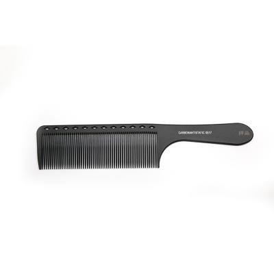 China High Tooth 'Carbon High Quality Anti-Static Heat Resistant Highlight Comb' Professional Hairdressing Combs Wide Tooth Barber Designed Combs for sale